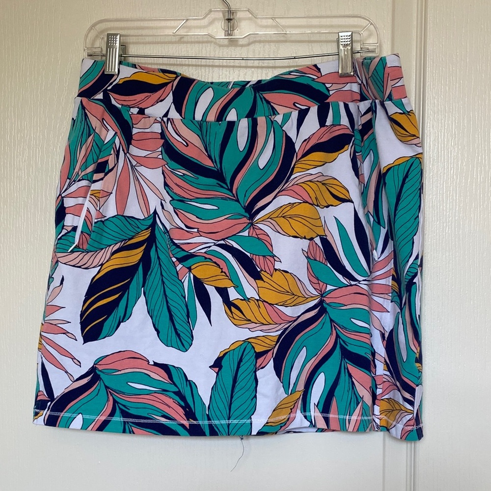 Talbots Tropical Leaf Print Skort